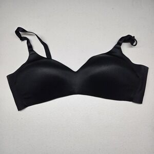 Warners Women Bra 38C Black T Shirt Wireless Strap Lightly Lined